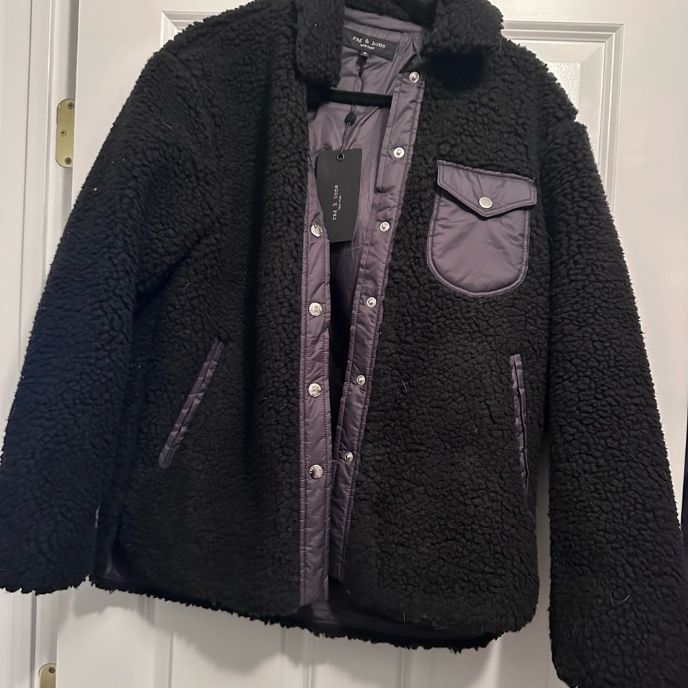 New with Tags! Rag & Bone Black Sherpa Jacket